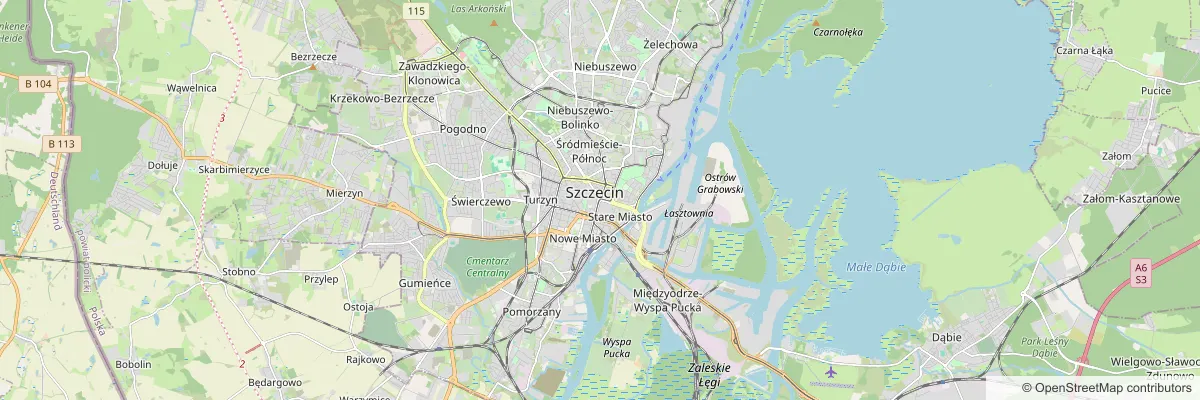 Kampanie Google Ads Szczecin - mapa miasta i okolic, w których obsługujemy firmy