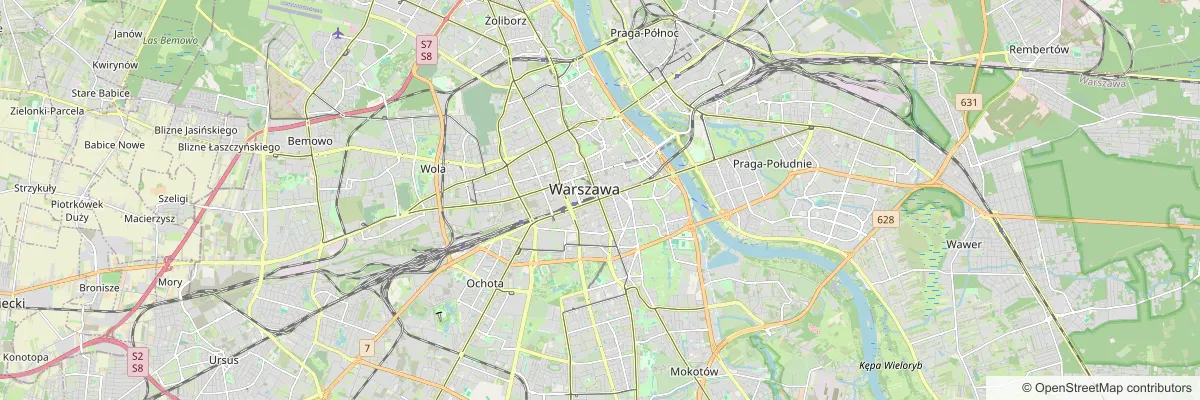 Kampanie Google Ads Warszawa - mapa miasta i okolic, w których obsługujemy firmy